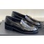 Chanel Shiny Calfskin Moccasins G45504 Black 2024