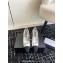 Chanel Crystal CC Logo Lambskin & Grosgrain Heel Mary Janes Silver 2024