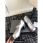 Chanel Crystal CC Logo Lambskin & Grosgrain Heel Mary Janes Silver 2024