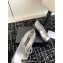 Chanel Crystal CC Logo Lambskin & Grosgrain Heel Mary Janes Silver 2024