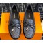 Louis Vuitton Gloria Flat Loafers in Leather Black