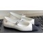 Chanel Crystal CC Logo Lambskin & Grosgrain Mary Janes White 2024
