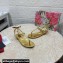 Dolce & Gabbana Patent leather Flat Thong sandals Gold with chain and charm 2024