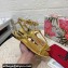 Dolce & Gabbana Patent leather Flat Thong sandals Gold with chain and charm 2024
