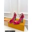 Louis Vuitton Crystal Heel 10cm Silhouette Sandals in Velvet Fuchsia 2024