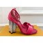Louis Vuitton Crystal Heel 10cm Silhouette Sandals in Velvet Fuchsia 2024