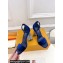 Louis Vuitton Crystal Heel 10cm Silhouette Sandals in Velvet Blue 2024