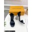 Louis Vuitton Crystal Heel 10cm Silhouette Sandals in Velvet Black 2024