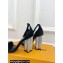 Louis Vuitton Crystal Heel 10cm Silhouette Sandals in Velvet Black 2024