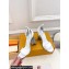 Louis Vuitton Crystal Heel 10cm Silhouette Sandals in Patent Leather White 2024