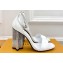 Louis Vuitton Crystal Heel 10cm Silhouette Sandals in Patent Leather White 2024