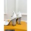 Louis Vuitton Crystal Heel 10cm Silhouette Sandals in Patent Leather White 2024