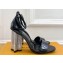 Louis Vuitton Crystal Heel 10cm Silhouette Sandals in Patent Leather Black 2024