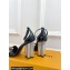 Louis Vuitton Crystal Heel 10cm Silhouette Sandals in Patent Leather Black 2024