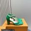 Louis Vuitton Heel 8cm Buckle Vintage Sandals Green 2024