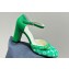 Louis Vuitton Heel 8cm Buckle Vintage Sandals Green 2024