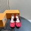 Louis Vuitton Heel 8cm Buckle Vintage Sandals Red 2024