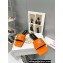 Versace Medusa Buckle Leather Flat Sandals in patent leather Orange 2024