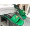 Versace Medusa Buckle Leather Flat Sandals in patent leather Green 2024
