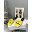 Versace Medusa Buckle Leather Flat Sandals in patent leather Yellow 2024