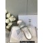 Dior Dway Slides in Silver Calfskin and Embroidered Cotton 2024
