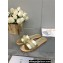 Dior Dway Slides in Gold Calfskin and Embroidered Cotton 2024