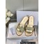 Dior Dway Slides in Gold Calfskin and Embroidered Cotton 2024