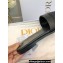 Dior Dway Slides in Black Calfskin and Embroidered Cotton 2024
