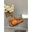 Dior Dway Slides in Brown Calfskin and Embroidered Cotton 2024
