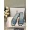 Dior Dway Slides in Blue Calfskin and Embroidered Cotton 2024