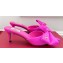 Valentino Heel 6cm Un Château Bow Mules Satin Fuchsia 2024