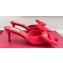 Valentino Heel 6cm Un Château Bow Mules Satin Red 2024