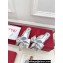 Valentino Un Château Bow Flat Mules Metallic Silver 2024
