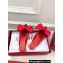 Valentino Un Château Bow Flat Mules Satin Red 2024