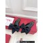 Valentino Un Château Bow Flat Mules Satin Black 2024
