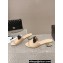 Chanel Lambskin & Grosgrain Heel Mules with Bow G45691 Beige 2024