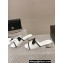 Chanel Lambskin & Grosgrain Heel Mules with Bow G45691 White 2024