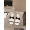 Chanel Lambskin & Grosgrain Flat Mules with Bow G45691 White 2024