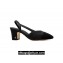 Chanel Heel 6.5cm Slingbacks G31318 Glitter Black 2024