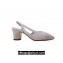 Chanel Heel 6.5cm Slingbacks G31318 Suede Light Gray 2024