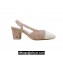 Chanel Heel 6.5cm Slingbacks G31318 Tweed Pink/Patent White 2024