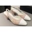 Chanel Heel 6.5cm Slingbacks G31318 Tweed Pink/Patent White 2024