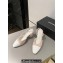 Chanel Heel 6.5cm Slingbacks G31318 Tweed Pink/Patent White 2024