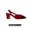 Chanel Heel 6.5cm Slingbacks G31318 Suede Black/Red 2024