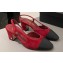 Chanel Heel 6.5cm Slingbacks G31318 Suede Black/Red 2024