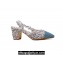 Chanel Heel 6.5cm Slingbacks G31318 Tweed Blue/Patent 2024