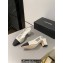 Chanel Heel 6.5cm Slingbacks G31318 Tweed White/Black 2024