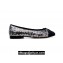 Chanel Ballet flats G02819 Grosgrain Black/Sequins Silver 2024