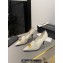 Chanel Heel 7.5cm Metal CC Logo Lambskin Vintage Pumps White 2024
