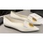 Chanel Metal CC Logo Lambskin Vintage Ballet Flats White 2024
